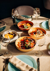 Food Table Healthy Delicious Organic Meal Concept