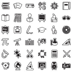 School Icons. Line With Fill Design. Vector Illustration.