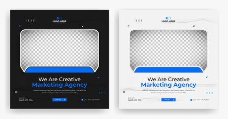 Corporate Social Media post banner template, Digital business marketing editable banner design