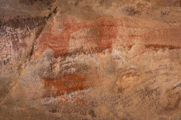 Bhimbetka Rock Shelters, Raisen, Madhya Pradesh, India. Declared a UNESCO World Heritage site in 2003, the shelters contain ancient rock art from the Upper Paleolithic to Medieval times.
