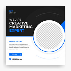 Corporate Social Media post banner template, Digital business marketing editable banner design