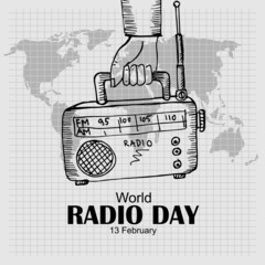 World Radio Day, poster and banner