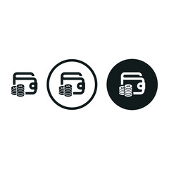 Wallet money simple icon isolated of flat style design on white background