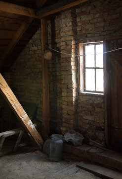 Old attic with a window
