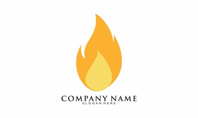 Yellow fire simple vector logo