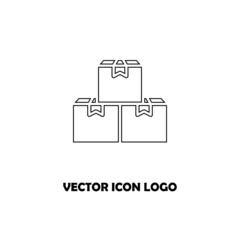 Box set vector icon logo illustration