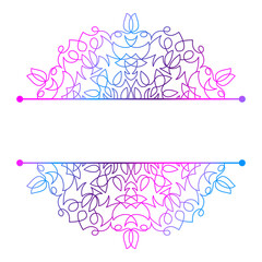 Mandala. Split pattern in form of mandala for Henna Mehndi or tattoo decoration. Decorative ornament in ethnic oriental style, vector illustration.	