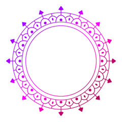 Circle frame in form of mandala. Pattern for Henna Mehndi or tattoo decoration. Decorative ornament in ethnic oriental style, vector illustration.	