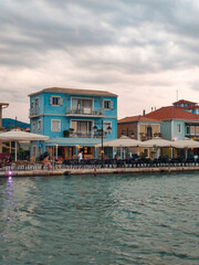 sunset above lefkada overcast weather