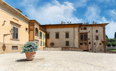 View of Palazzo Pitti and Boboli Gardens in Florence, Italy