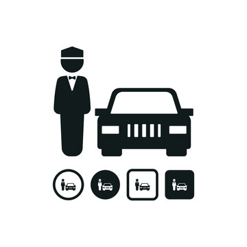 Valet parking icon isolated of flat style design on white background