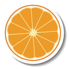 Sliced orange in cartoon style