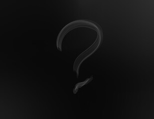 realistic question mark shape of smoke spreading on dark background ep20