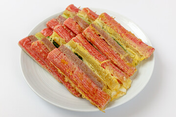 Skewers and sanjeok on a white background