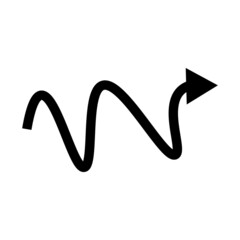 An arrow icon that rises gradually. Vector.