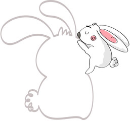 Empty rabbit symbol label with cute bunny.cdr