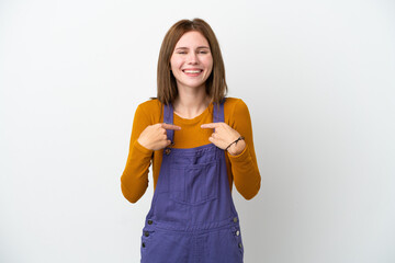 Young English woman isolated on white background with surprise facial expression