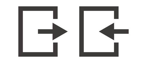 A set of login and logout icons. Vector.