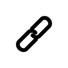 Simple link silhouette icon. Vector.