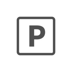 A simple parking mark icon. Parking sign.