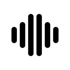 Radio wave silhouette icon. Vector of a sound wave.
