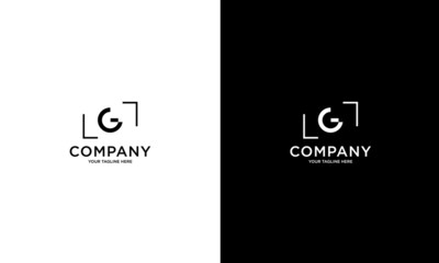 camera photography simple logo or icon vector design template. silhouette of photography. business identity. brand symbol. logotype letter G
