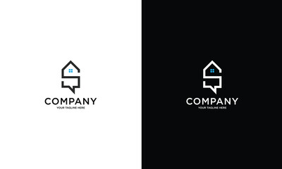 Home with letter S Logo illustration for your company. - obrazy, fototapety, plakaty