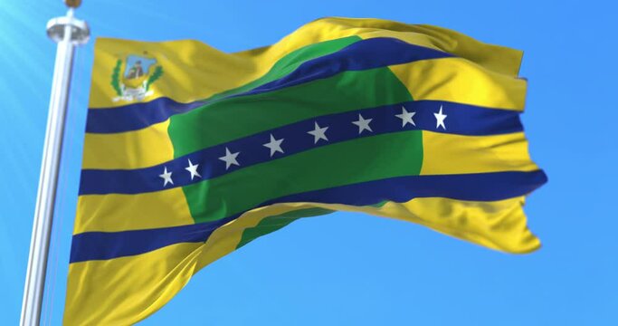 Flag of Bolivar State, Venezuela. Loop