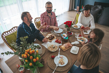 Family celebrating Easter