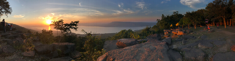 Sunset viewpoint on Khao Yai Thiang in Nakhon Ratchasima, Thailand.