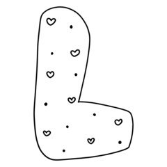 L-letter-love outline design-SVG illustration for web, wedsite, application, presentation, Graphics design, branding, etc.