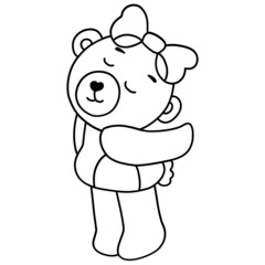 Obraz na płótnie Canvas valentine-teddy-bear outline design-SVG illustration for web, wedsite, application, presentation, Graphics design, branding, etc.