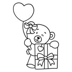 valentine-teddy-bear outline design-SVG illustration for web, wedsite, application, presentation, Graphics design, branding, etc.