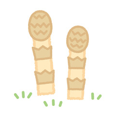 つくしのシンプルでかわいいイラスト