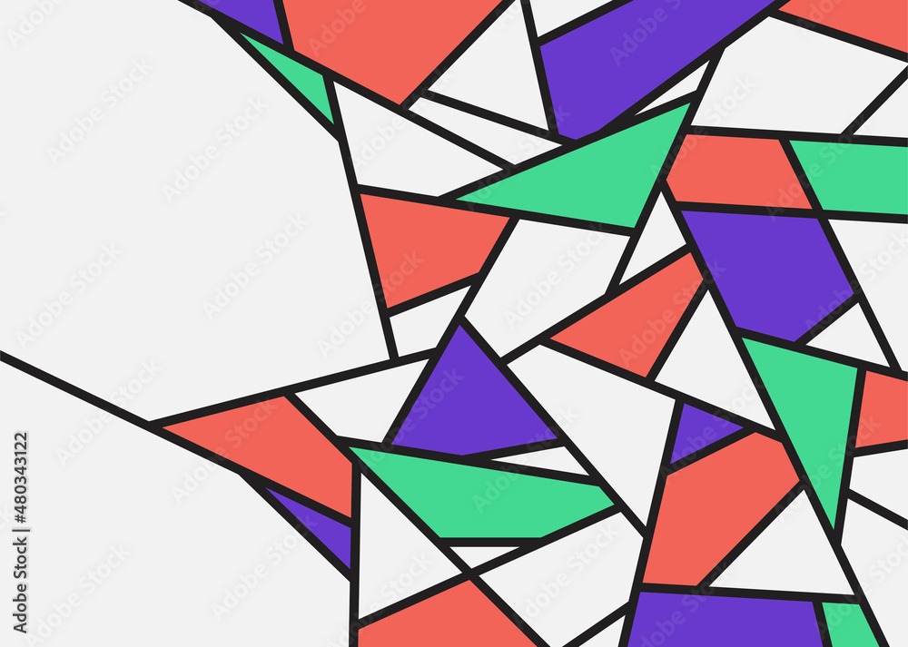 Poster minimalist background with colorful abstract geometric pattern and some copy space area