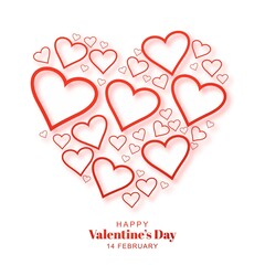 Decorative valentines day hearts card background