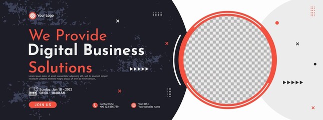 Business conference banner template design for webinar, marketing, online class program, etc