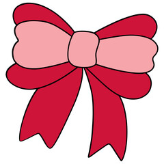 Bow bear flat color design - SVG illustration for web, wedsite, application, presentation, Graphics design, branding, etc.