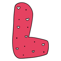 L-letter-love bear flat color design - SVG illustration for web, wedsite, application, presentation, Graphics design, branding, etc.