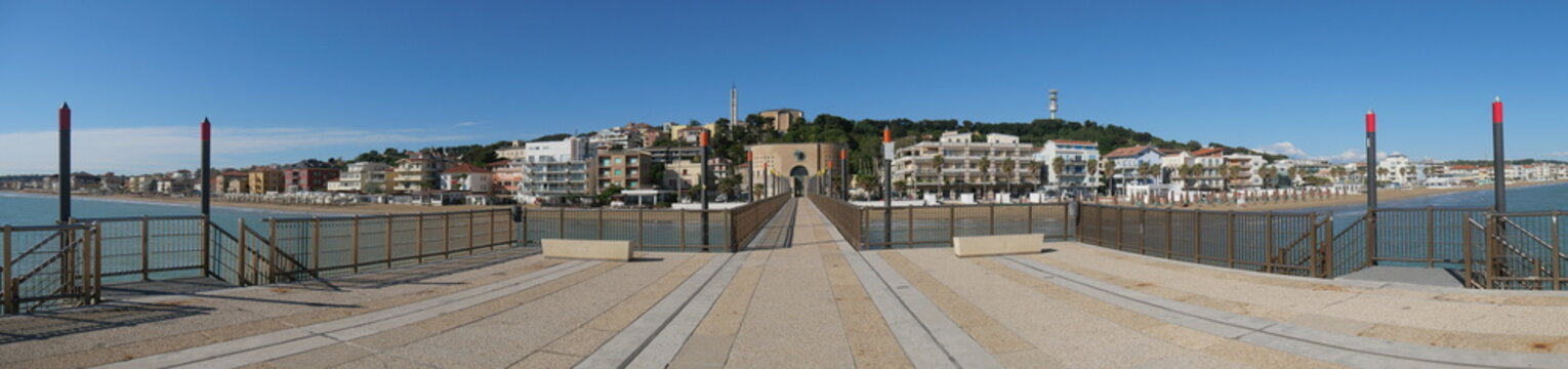panorama from the pier of Francavilla on the sea and on the sandy beach
