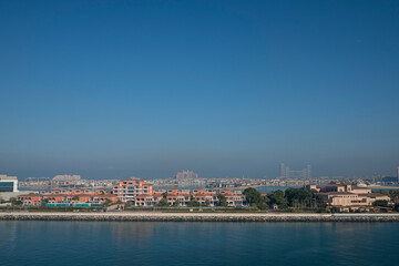 Fototapeta premium city skyline at dusk Dubai marina