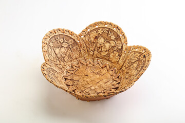 Natural wicker tableware for serving