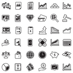 Stock Market Icons. Line With Fill Design. Vector Illustration.