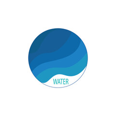 Icon sign logo and inscription water. Vector illustration eps 10.