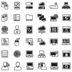System Administrator Icons. Line With Fill Design. Vector Illustration.