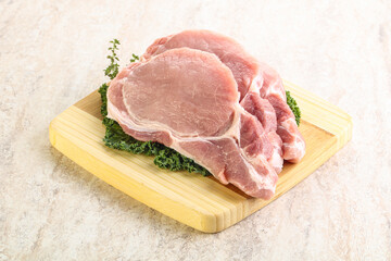 Raw pork loin for coocking