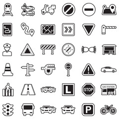 Fototapeta premium Traffic Icons. Line With Fill Design. Vector Illustration.