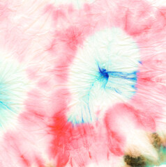 Pastel Spiral Tie Dye. Dyed Circular Design.