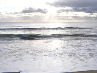 The view of the Atlantic Ocean. The 2nd December 2021, Saint-Nazaire, France.