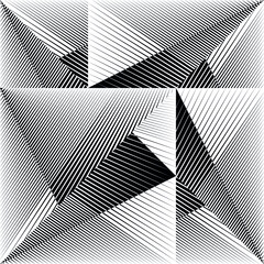 Geometric dynamic pattern, abstract halftone lines background, vector modern design texture.